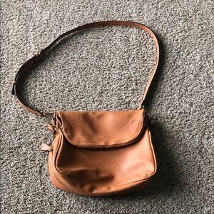 Tan Faux Leather Shoulder Bag